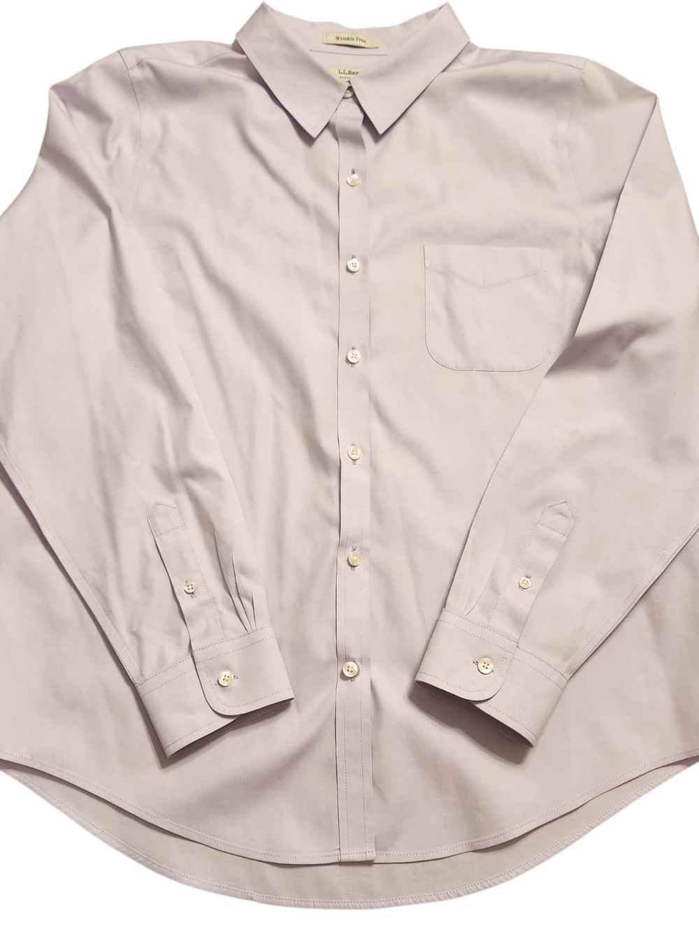 L.L. Bean Wrinkle-Free Button-Down Light Purple Dress Shirt No-Iron Size Large
